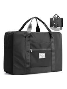 1个轻便可折叠旅行包，大容量防水旅行收纳包，可折叠大容量旅行整理包，涤纶轻便可折叠包，男女通用便携多功能行李包，防水旅行包，周末旅行包，过夜包，返校包，旅行必备品，沙滩旅行整理包，假日旅行箱，健身包，行李包，大学背包，周末旅行包，医院包，冬季旅行包，邮轮旅行必备品，男女通用度假必备品 - 黑色 - 查看 8