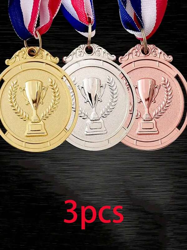 1 pezzo/3 pezzi/5 pezzi/10 pezzi Medaglie d'oro, d'argento e di bronzo, medaglie di premio per sport, maratone, scuole, aziende, forniture scolastiche, ritorno a scuola