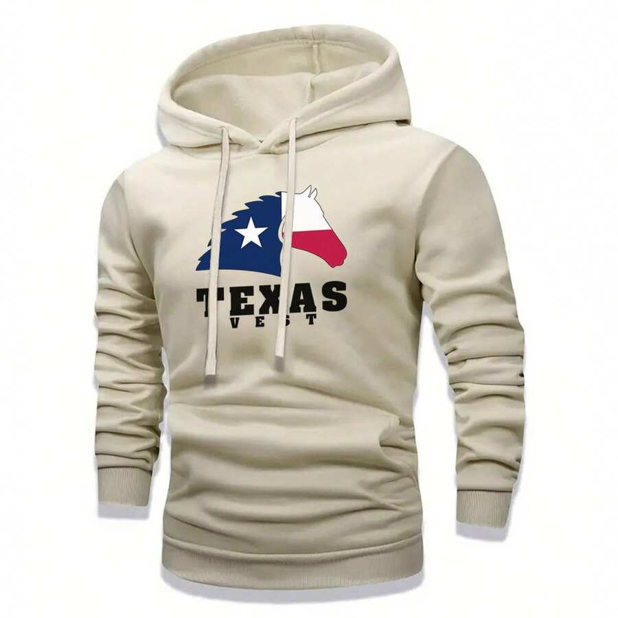 Blusa de Frio Casaco Moletom Texas Country Vest Boi - Bege - Visão 1
