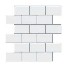 4/10/20 片装厨房防溅板 3D 亮面地铁砖自粘墙贴