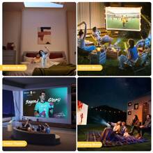 GAWFOLK Proyector XBJ 4K UHD con Android 11 - WiFi 6 de doble banda, 290 lúmenes ANSI, chip Allwinner H713, Bluetooth 5.0, 1280*720P - Proyector portátil para exteriores, esencial para reuniones familiares, noches de cine y presentaciones de oficina