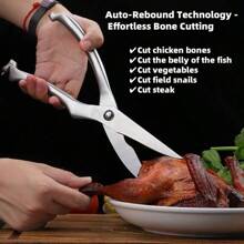 Stainless Steel Thickened Kitchen Multi-Functional Scissors Are Powerful In Function And Easy To Use.