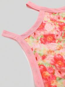 2pcs Young Girl Floral Print Cute Nightgown Set - Multicolor - View 6