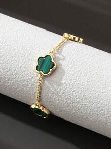 1 Bracciale da uomo elegante con pendente a quadrifoglio classico, regalo di Natale, anno nuovo, San Valentino e altre festività