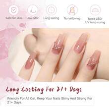 2 Bottles Of Top Coat Base Coat Set No Wipe Foundation Combination Bright Surface At Home DIY Nail Salon Girl Gift - 2 件 15ml-BT - 查看 5