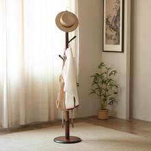 LKZ Solid Wood Coat Rack, Free Standing Tree-Shaped Coat Rack With 8 Hooks, Max Load 40kg, Suitable For Hats, Bags, Clothes And Scarves, Can Be Placed In Bedroom, Living Room, Office And Entryway - Brown - View 9