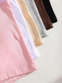 6PCS Lightweight And Breathable Women's Boyshorts With A  Fashion Waistband ,Underwear S-XXL - 彩色 - 查看 7
