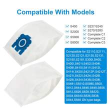 Miele Vacuum Bags For Miele GN Vacuum Cleaner, Compatible With Miele GN 3D Airclean Efficiency Dusting Bags Classic C1 Complete C2 C3, S800, S2000, S5000 And S8000 Series, Bags+ Filters