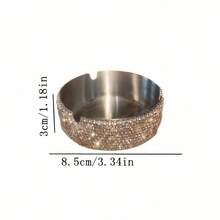 1pc Sparkling Rhinestone Ashtray, Bar Office Home Desktop Decorative Ashtray, Room Decoration, Home Decor