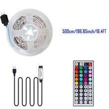 100~1500cm RGB LED Lichtstreifen, USB betrieben, mit 44-Tasten Fernbedienung - geeignet für Schlafzimmer, TV, Küche, Bar, Spielzimmer, Feiertags-Party Dekoration