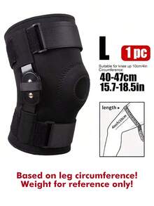 1pc- Adjustable Compression Knee Brace With Side Stabilizers & Patella Gel Pad For Knee Support, Knee Pad With Detachable Metal Strip Support, For Men & Women, Knee Support For Running, Workout, Daily Life ! (Black) - Black - View 14