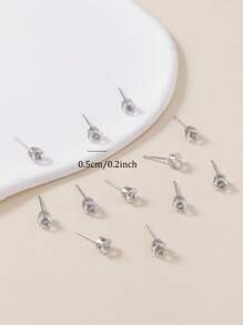 6 paires de boucles d'oreilles minimalistes ornées de strass, ensemble de bijoux à la mode en métal multi-styles, cadeau pour femmes, à porter au quotidien