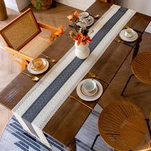 1pc Boho Style Handwoven Table Runner, Cream And Gray Tassel Decor, Suitable For Boho Restaurant, Bedroom, Rustic Bridal Shower, Farmhouse Dining, Thanksgiving Christmas Home Decor (Multiple Sizes Available) - Middle Gray - View 6