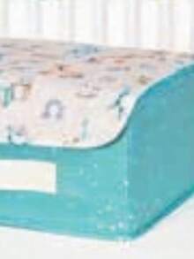 MADE IN TURKEY Under Sofa Baby Storage Box | 50x38x19 Cm | Polypropylene Fabric With Cardboard Support - Blue - View 2