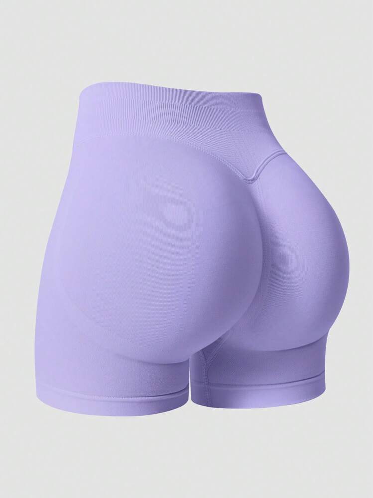 NcmRyu Women's Seamless Elastic Waist Shapewear Yoga Fitness Gym Running Sports Shorts