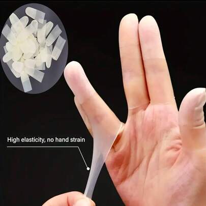 50/100pcs Disposable Finger Covers, Latex Finger Covers, Thickened High Elastic Rubber Finger Covers, Finger Protection, Finger Hygiene, Finger Care Home Pack Finger Covers