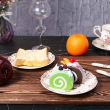 Élégant set de 4 assiettes à dessert en céramique blanc ivoire - design à bordure florale pour les collations, le beurre, les os et plus encore - parfait pour les fêtes, les mariages, le thé de l'après-midi et les restaurants - Multicolore - Voir 6