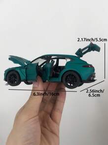 ESCBBXX 1pc Zinc Alloy Pressure Cast Die-Cast Sports Car Model Toy, 6.2inch Length X 2.56inch Width X 2.17inch Height, Realistic Sports Car Model Toy With Openable Doors/Trunk, Rolling Tires, Sound Effects And Lights, Suitable For Boys, Children Collection, Display, Model Toys, Holiday Gift