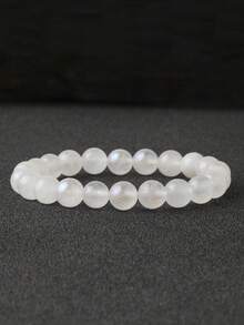 YAUKIA 1 件 8 毫米月光石宝石手链，天然天使石和橄榄石疗愈水晶手链，新起点、清晰、智慧、精神疗愈珠宝 - 彩色 - 查看 5