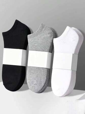 5 pares de calcetines deportivos de tobillo de unicolor para mujeres, hombres, niños y niñas, unisex, sin mostrar, para primavera, verano, regalos festivos(SIN tarjeta blanca)