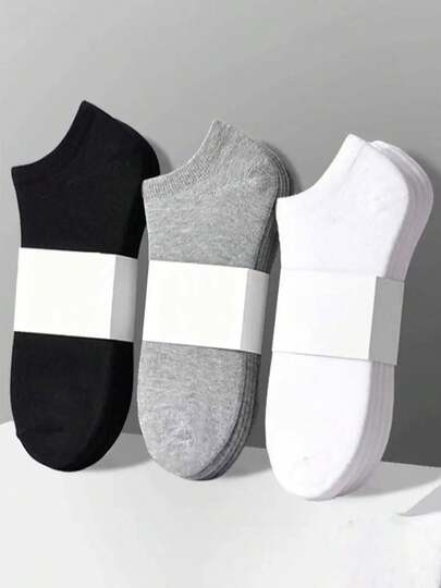 5 paia di calzini sportivi unisex di colore solido per donne, uomini, ragazzi e ragazze, calzini alla caviglia, calzini invisibili, regali primaverili ed estivi (senza scheda bianca)