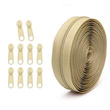 1 Bộ = 4,5 mét Khóa kéo + 10 Chiếc Khóa kéo, 3# Khóa kéo Nylon trong 20 Tùy chọn màu sắc, Khóa kéo phù hợp với Màu khóa kéo, Thích hợp để Thay thế May May Quần áo, Túi xách và Dệt gia dụng - nhiều màu - Xem 25