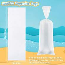 4 paquetes de 12 bolsas para moldes de paletas de hielo mexicanos, bolsas para moldes de paletas de helado casero, envoltorios para paletas, moldes para yogur, helado y batidos, 100 bolsas de plástico para golosinas de hielo - 1 - Ver 1