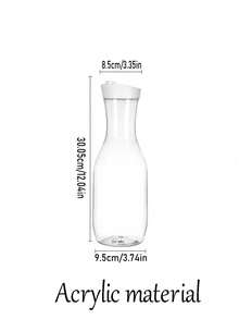 1 PIEZA Jarra de bebida de jugo de acrílico transparente, jarra de agua para jugos fríos, recipiente de plástico para jugo con cuello estrecho, jarra de bebida para bar de mimosas, picnics, fiestas, restaurantes, bares, vacaciones en la playa, artículos esenciales - Blanco - Ver 13