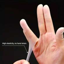 100pcs Disposable Finger Covers, Latex Finger Covers, Thickened High Elastic Rubber Finger Covers, Finger Protection, Finger Hygiene, Finger Care Home Pack Finger Covers - White - View 5