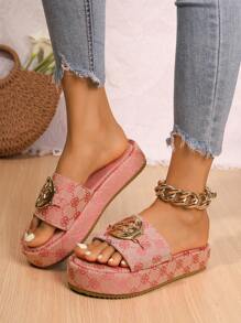Women's Fashion Outdoor Strap Thick Sole Slip-On Anti-Slip Embroidered Sandals
