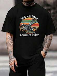 Camiseta divertida de caballero medieval a caballo - Camiseta gráfica retro sarcástica para hombres y mujeres - Idea de regalo única - Negro - Ver 1
