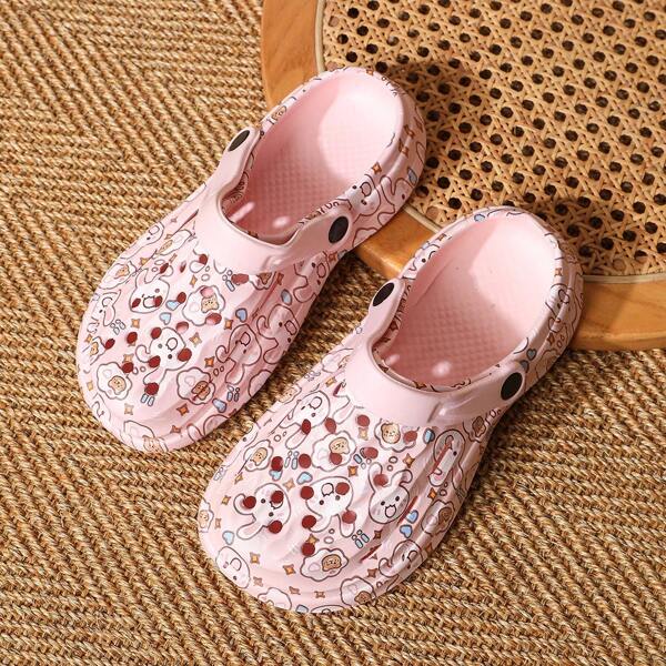 1 Pair Cartoon Preppy Style Beach / Wedding Soft Hole Slippers, Summer