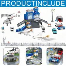 Airplane Toy Set - Airport Playset For Toddlers With Trucks,Planes, Helicopter, Signs And Fabric Airport Playmat, Interactive Early Learning Toys Birthday Gift For Boys And Girls Age 2 3 4 5+,Back To School