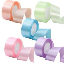 5 件/套 1.5 英寸宽缎带，适用于 DIY 玫瑰、万圣节、圣诞节和礼品包装、丝带装饰、蛋糕礼品包装、婚礼派对蝴蝶结、工艺品、缝纫、刺绣 - 彩色 - 查看 18