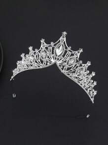 1pc Elegant Vintage Royal Style Rhinestone Tiara Crown, Suitable For Party, Birthday, Photo Shoot, Flower Girl, Children's Gift, Fashionable & Graceful Kids Hair Accessory