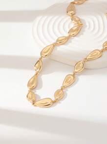 1 Pieza Collar con diseño de gota de agua estilo americano europeo, collares gruesos minimalistas para mujer, joyas adecuadas para uso diario, citas, fiestas