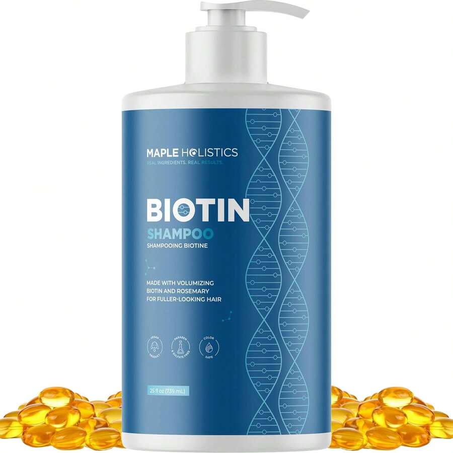Rosemary And Biotin Shampoo For Thinning Hair - Vegan Volumizing Shampoo For Fine Hair With B Vitamins Argan Oil &Amp; Tea Tree Essential Oil - Paraben Silicone And Sulfate Free Vegan Formula (8 Fl Oz) - 25.00 Fl Oz (Pack Of 1) - View 1