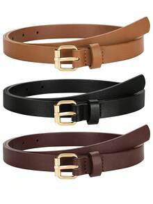 3件套女士紧身腰带牛仔裤连衣裙女士细腰带