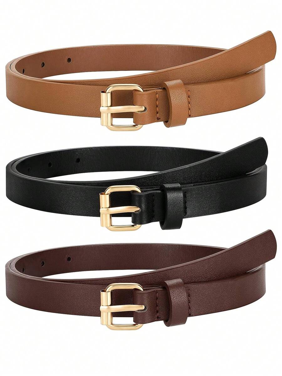 3件套女士紧身腰带牛仔裤连衣裙女士细腰带