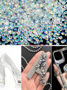 Cristais de Resina de 2mm-6mm, Diamante de Bottom Plano, Diamante de Cristal Transparente AB Sem Tratamento Térmico, Para Artesanato DIY, Copos, Garrafas, Óculos, Roupas, Pedras de Cristal Soltas e Brilhantes, Decoração Artesanal