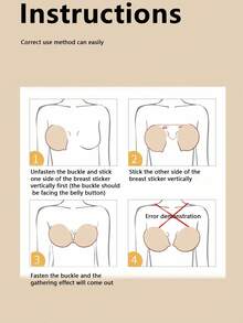 新款 Lala 女神天使翅膀带肩带隐形硅胶胸贴聚拢文胸拉拉内衣胸贴 - 黑色 - 查看 7