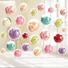 3/1 Bolas transparentes de acrílico, decoraciones navideñas, decoraciones de bolas de plástico huecas, adecuadas para Navidad, manualidades DIY, decoraciones de boda y fiesta, San Valentín, cumpleaños, bolas huecas de plástico transparente de Navidad para rellenar, adornos del árbol de Navidad, decoraciones de caja de regalo para fiestas en el hogar