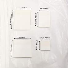 paquete de 4 piezas de notas adhesivas transparentes de PET de tamaños variados, combinación de múltiples tamaños que cubre completamente el uso diario, adecuado para diversos escenarios, útiles escolares, vuelta al cole