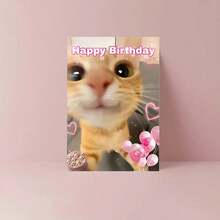 1pc Funny Birthday Card With Envelope (4.33*6.29) - Cute Kitten Design - Best Birthday Wishes - Unique & Creative Greeting Card - Ideal For Pet Owners, Cat/Dog Lovers, Friends, Parents, Sons & Daughters - Suitable For Anyone - Occasion: Birthday - Multicolor - View 6