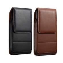 Universal PU Leather Cell Phone Bag With Card Slot Wear Belt Phone Holder Waist Pouch Holster