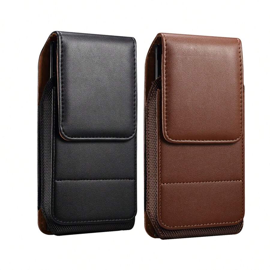 Universal PU Leather Cell Phone Bag With Card Slot Wear Belt Phone Holder Waist Pouch Holster