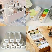 12/6 Stücke stapelbare Kunststoff Aufbewahrungsbox mit Griff - ein universelles Organisationstool für Büros, Zuhause und Kleiderschränke. langanhaltend und stabil, geeignet für Schreibwaren, Kosmetikprodukte, Socken, Unterwäsche und andere Artikel. Mit platzsparender Schubladengestaltung in Form von Körben, Boxen, Behältern usw., um Haushalte effizient zu organisieren, Schulanfang