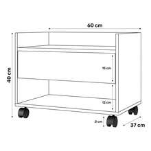Gabinete Armário Mesa de Cabeceira Multiuso Ivy 60cm 100% MDF BP com 01 Gaveta Preto - Desk Design