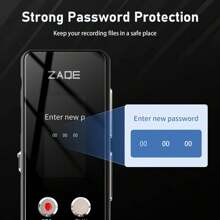 جهاز تسجيل صوتي رقمي سعة 64 جيجابايت قابل للشحن بالمنفذ USB مناسب لتسجيل المحاضرات والمؤتمرات والمقابلات ، مسجل صوتي صغير، MP3