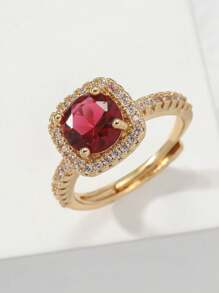 1 pieza/Caja de regalo Anillo dorado, Anillo de plata para mujer, Anillos de boda, Anillos de circonita, Regalo para mujer, Regalo de cumpleaños, Regalo de pareja, Regalo para mamá, Para novia, Para mejor amiga, Caja de regalo de San Valentín, Mamá, Madre, Día de la Madre, Regalo
